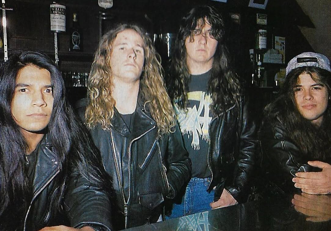 Οι Louie Carrisalez, Bill Andrews, Terry Butler και Walter Trachsler στην ευρωπαϊκή περιοδεία των Death το 1990