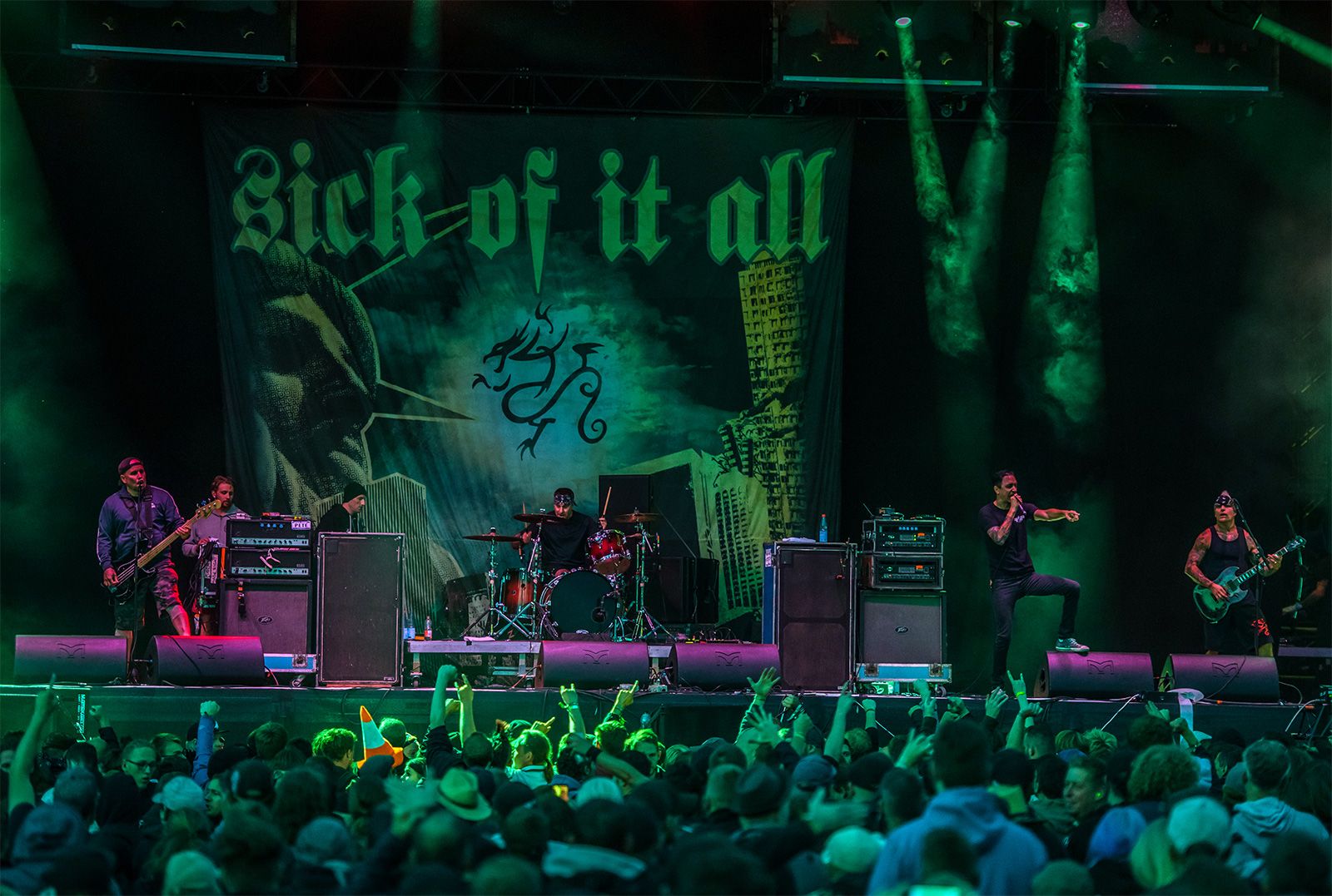 Sick Of It All performing at Reload Festival in Germany in 2018 with Lou Koller on vocals