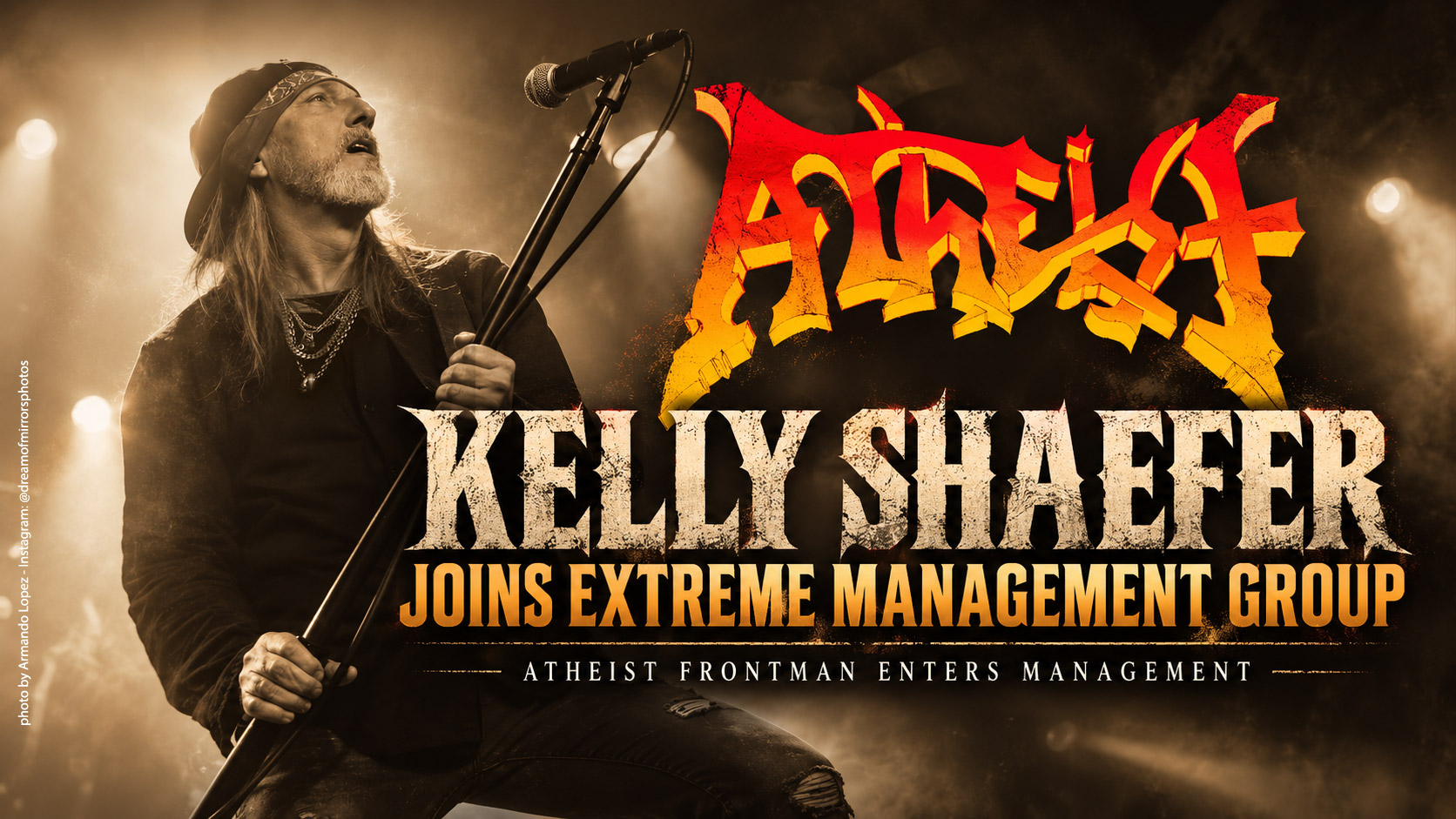 Atheist frontman Kelly Shaefer joins Extreme Management Group